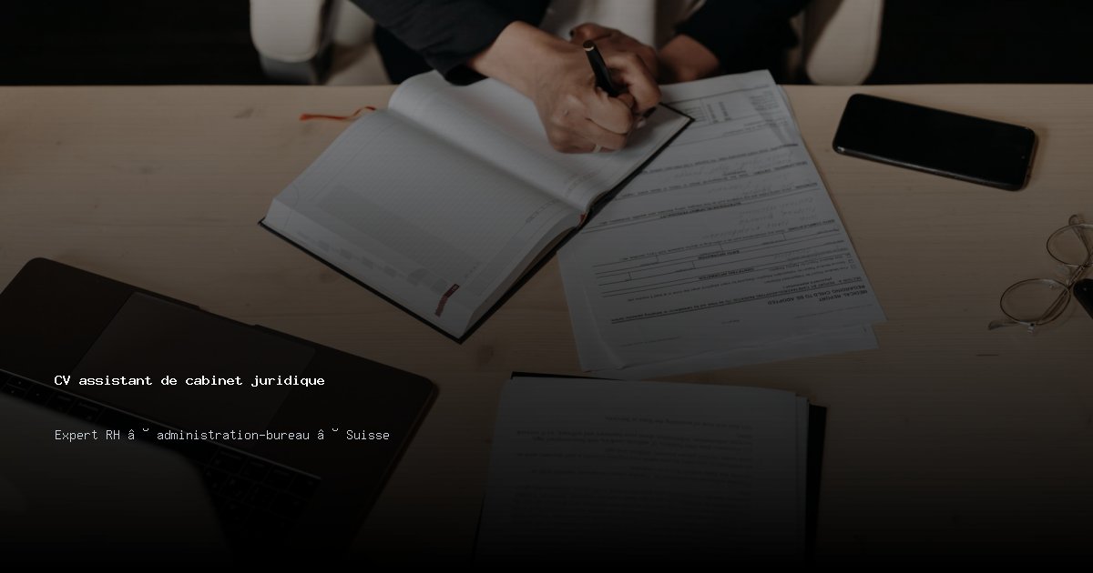 CV assistant de cabinet juridique/assistante de cabinet juridique — Exemple de CV Suisse