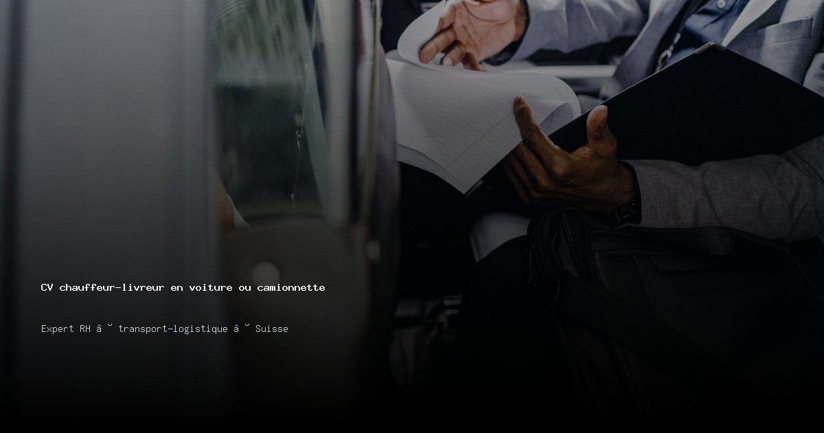 CV chauffeur-livreur en voiture ou camionnette/chauffeuse-livreuse en voiture ou camionnette — Exemple de CV Suisse