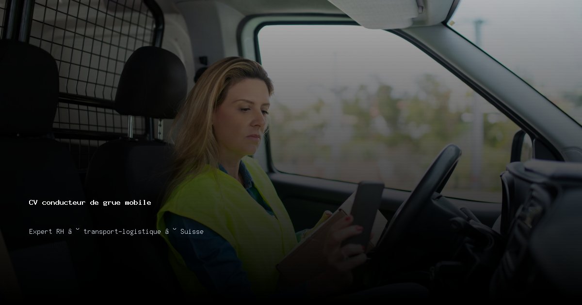 CV conducteur de grue mobile/conductrice de grue mobile — Exemple de CV Suisse