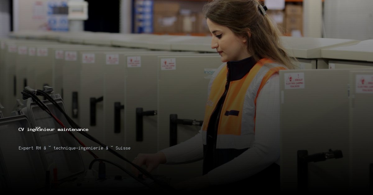 CV ingénieur maintenance/ingénieure maintenance — Exemple de CV Suisse