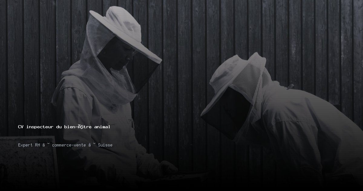 CV inspecteur du bien-être animal/inspectrice du bien-être animal — Exemple de CV Suisse