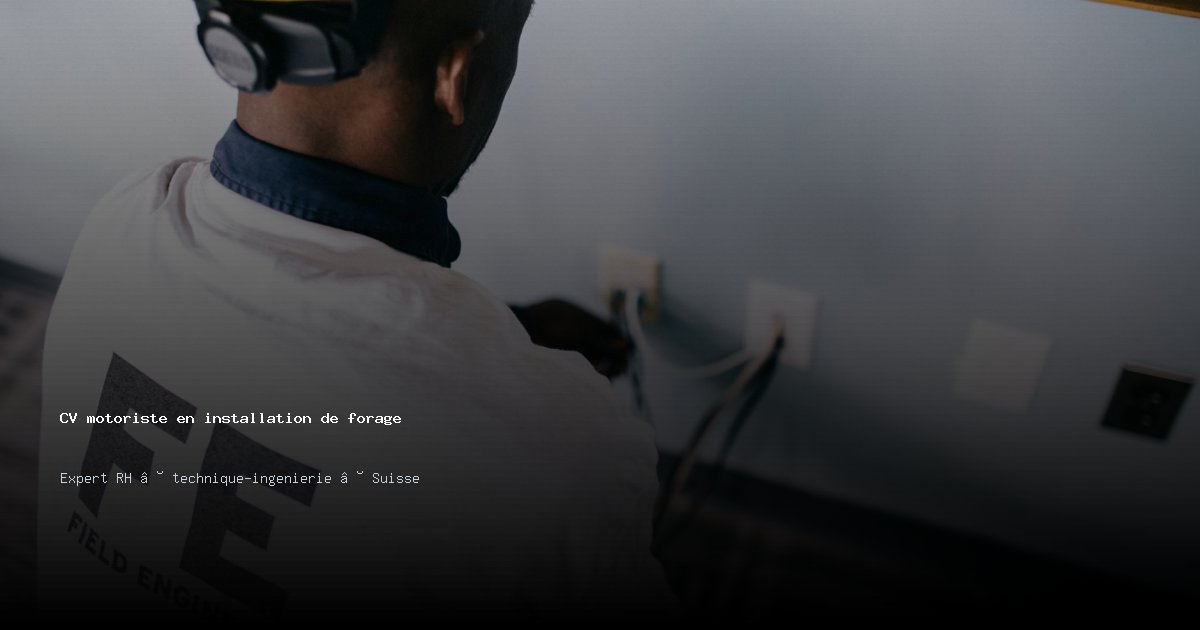CV motoriste en installation de forage — Exemple de CV Suisse
