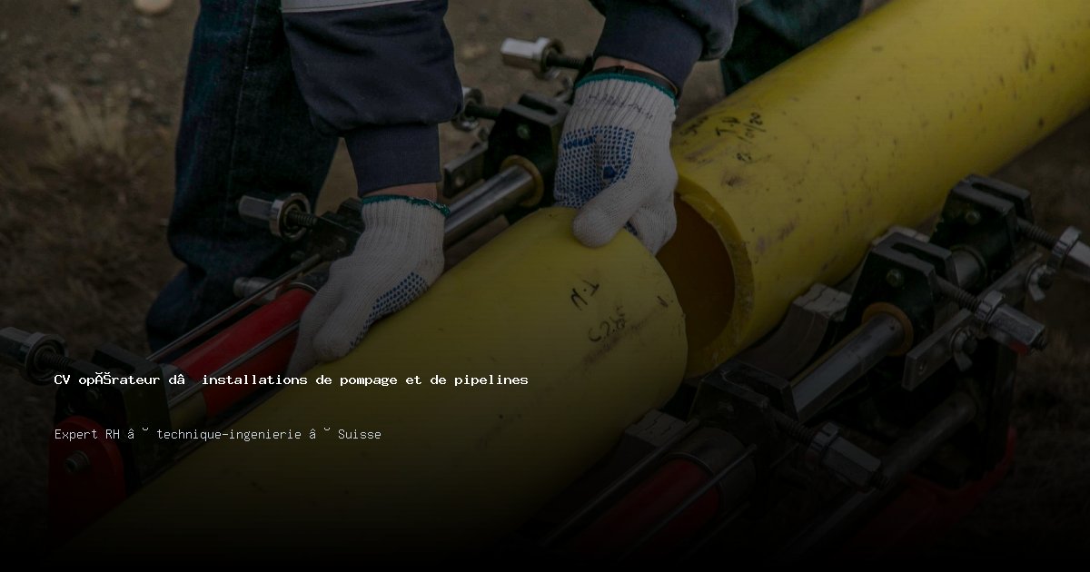 CV opérateur d’installations de pompage et de pipelines/opératrice d’installations de pompage et de pipelines — Exemple de CV Suisse