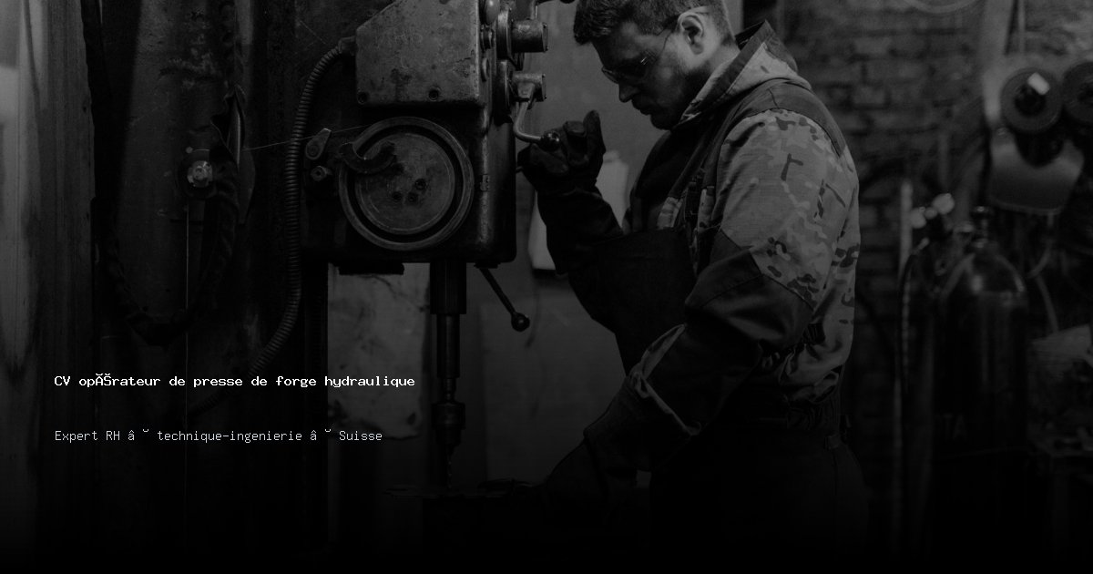 CV opérateur de presse de forge hydraulique/opératrice de presse de forge hydraulique — Exemple de CV Suisse