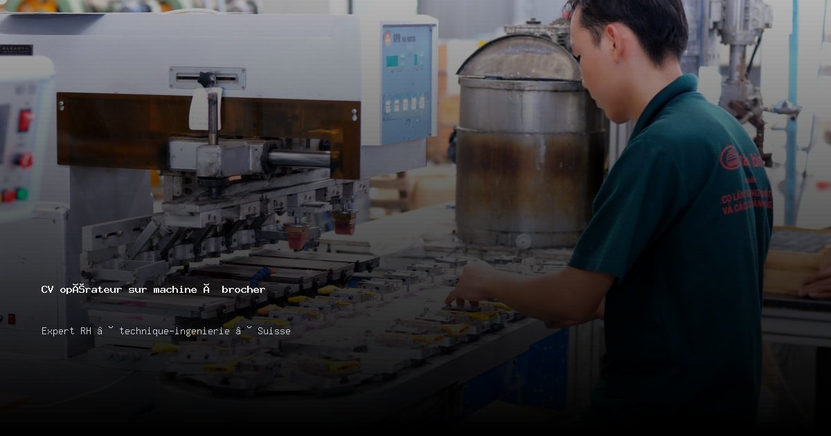 CV opérateur sur machine à brocher/opératrice sur machine à brocher — Exemple de CV Suisse