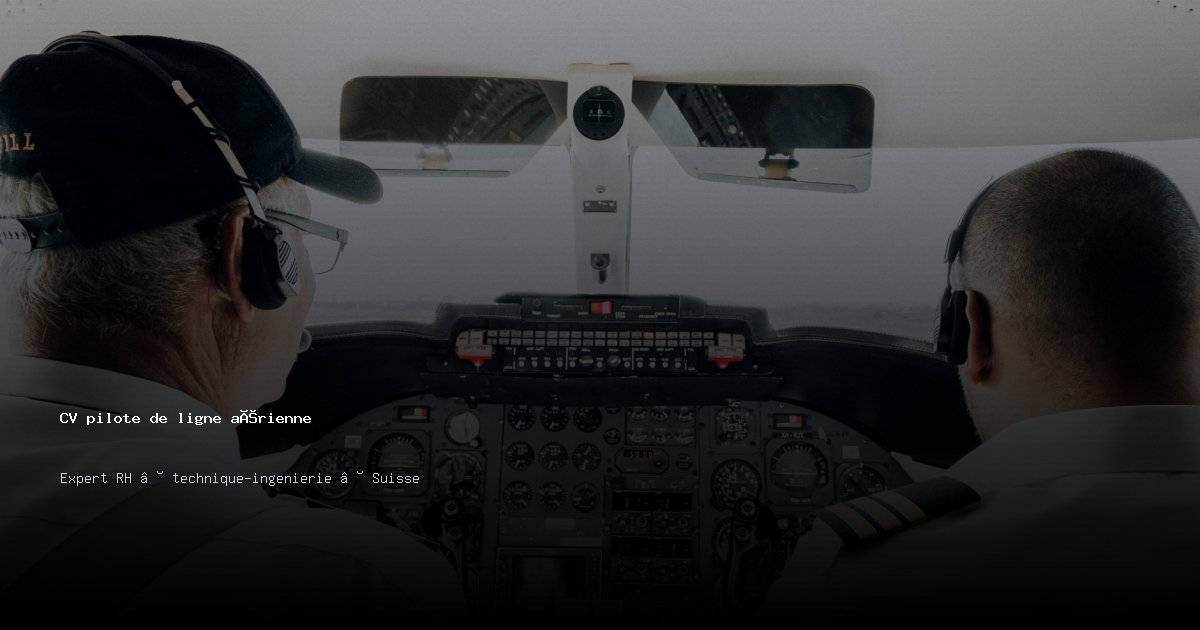 CV pilote de ligne aérienne — Exemple de CV Suisse