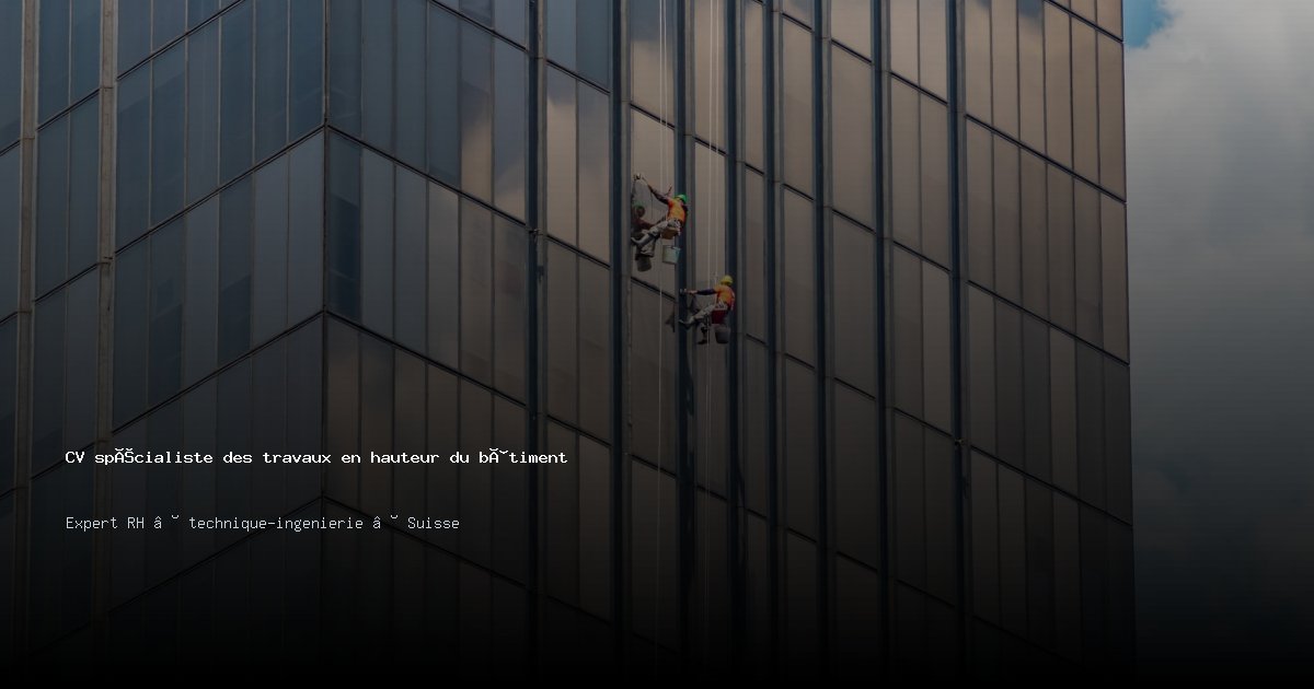 CV spécialiste des travaux en hauteur du bâtiment — Exemple de CV Suisse