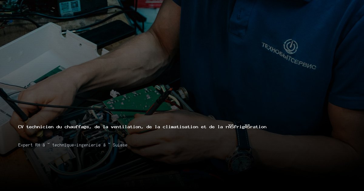 CV technicien du chauffage, de la ventilation, de la climatisation et de la réfrigération/technicienne  du chauffage, de la ventilation, de la climatisation et de la réfrigération — Exemple de CV Suisse