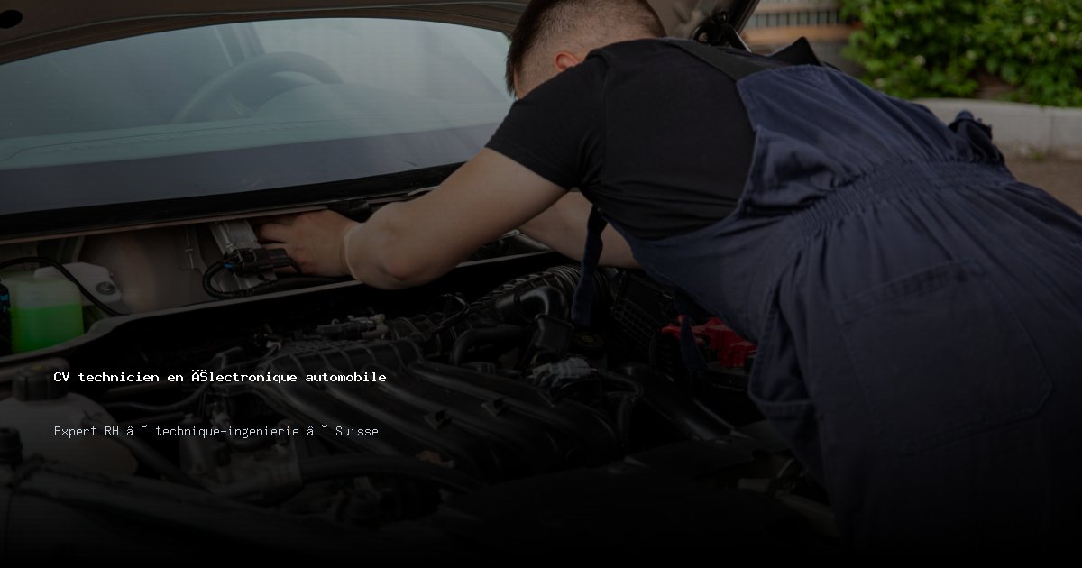 CV technicien en électronique automobile/technicienne en électronique automobile — Exemple de CV Suisse