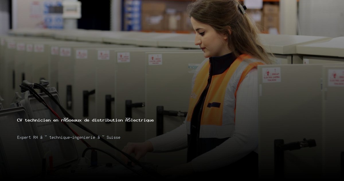 CV technicien en réseaux de distribution électrique/technicienne en réseaux de distribution électrique — Exemple de CV Suisse