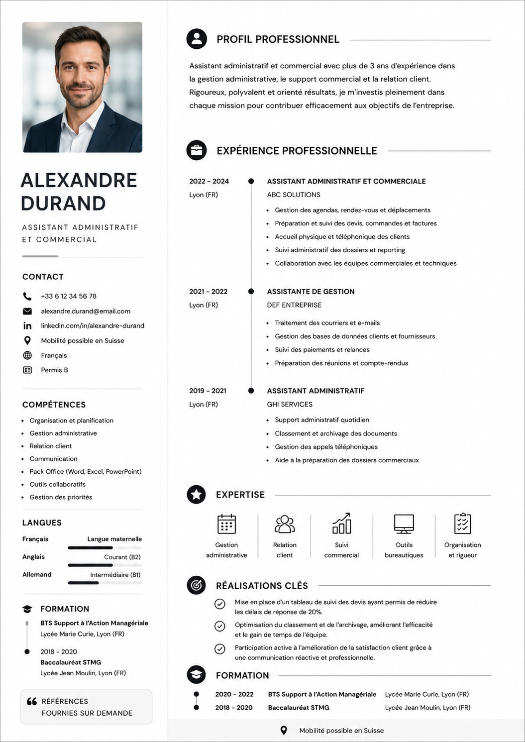 Aperçu du design de CV Executive