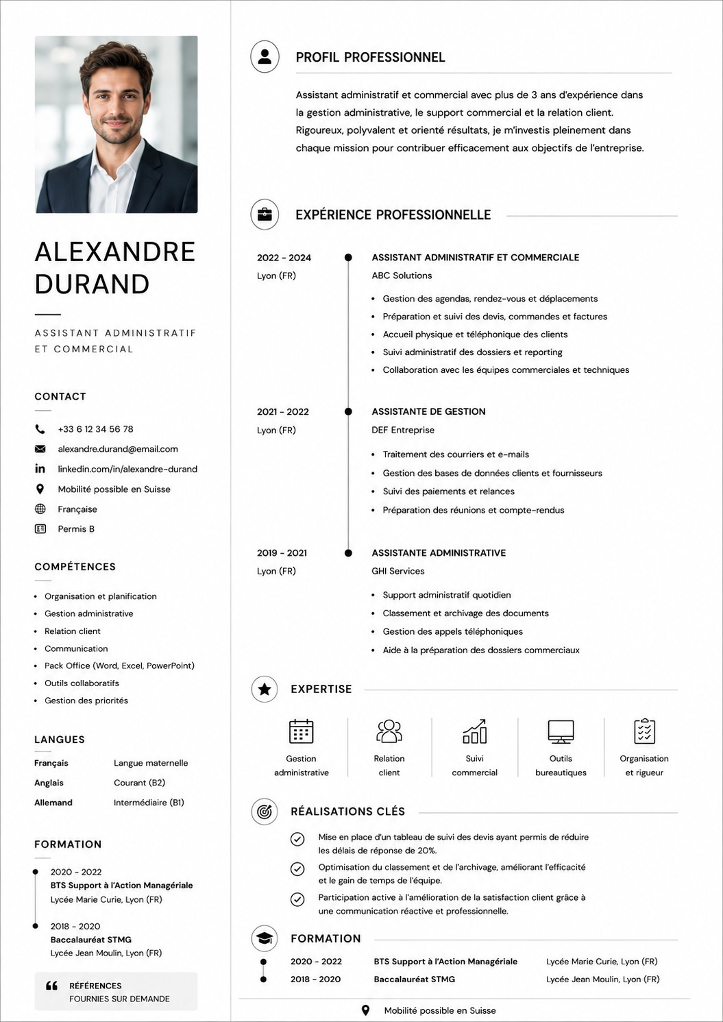Aperçu du design de CV Minimaliste